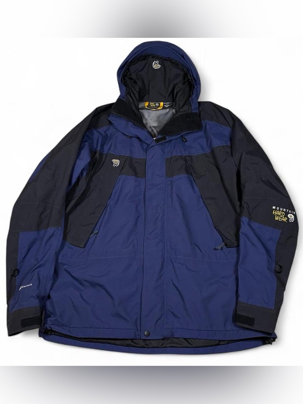 MINT! Mountain Hardwear Conduit Blue/Black Parka Ski Jacket Men’s Size L Hooded